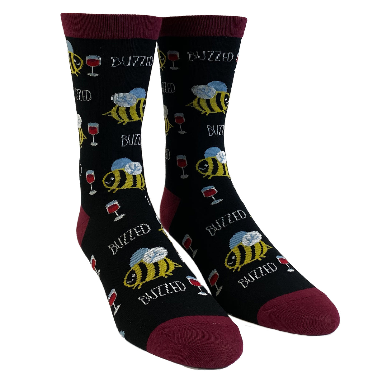 Women's Buzzed Socks Funny Bumble Bee Drinking Party Graphic Novelty Footwear