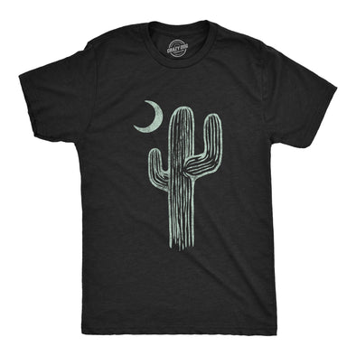 Mens Cactus Moon Tshirt Cute Desert Night Graphic Novelty Tee