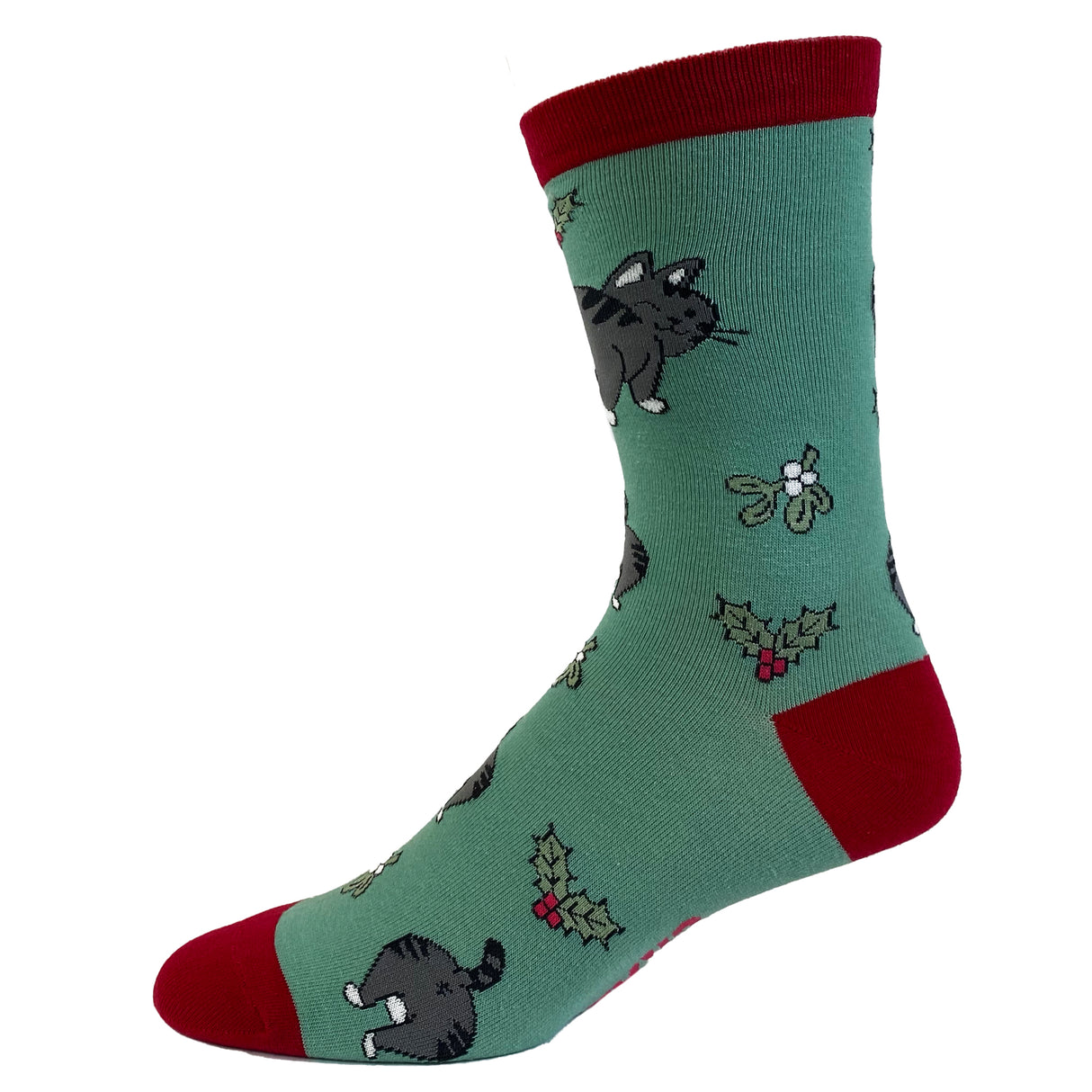 Women's Cat Butt Mistletoe Socks Funny Christmas Kitty Pet Lover Sarcastic Footwear