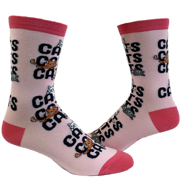Women's Cats Cats Cats Socks Funny Crazy Cat Lady Pet Kitty Animal Lover Graphic Novelty Footwear