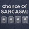 Womens Chance Of Sarcasm Tshirt Funny Weather Report Funny Humor Novelty Tee