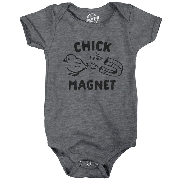 Baby Bodysuit Chick Magnet Tshirt Funny Easter Sunday Baby Chick Holiday Novelty Shirt