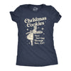 Womens Christmas Cookies Now Serving Through December 25th Tshirt Funny Holiday Baking Graphic Tee