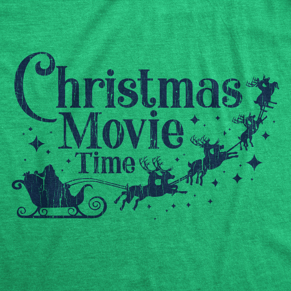 Mens Christmas Movie Time Tshirt Funny Holiday Tradition Santa Claus Graphic Novelty Tee