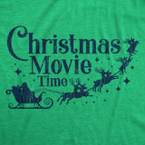 Mens Christmas Movie Time Tshirt Funny Holiday Tradition Santa Claus Graphic Novelty Tee
