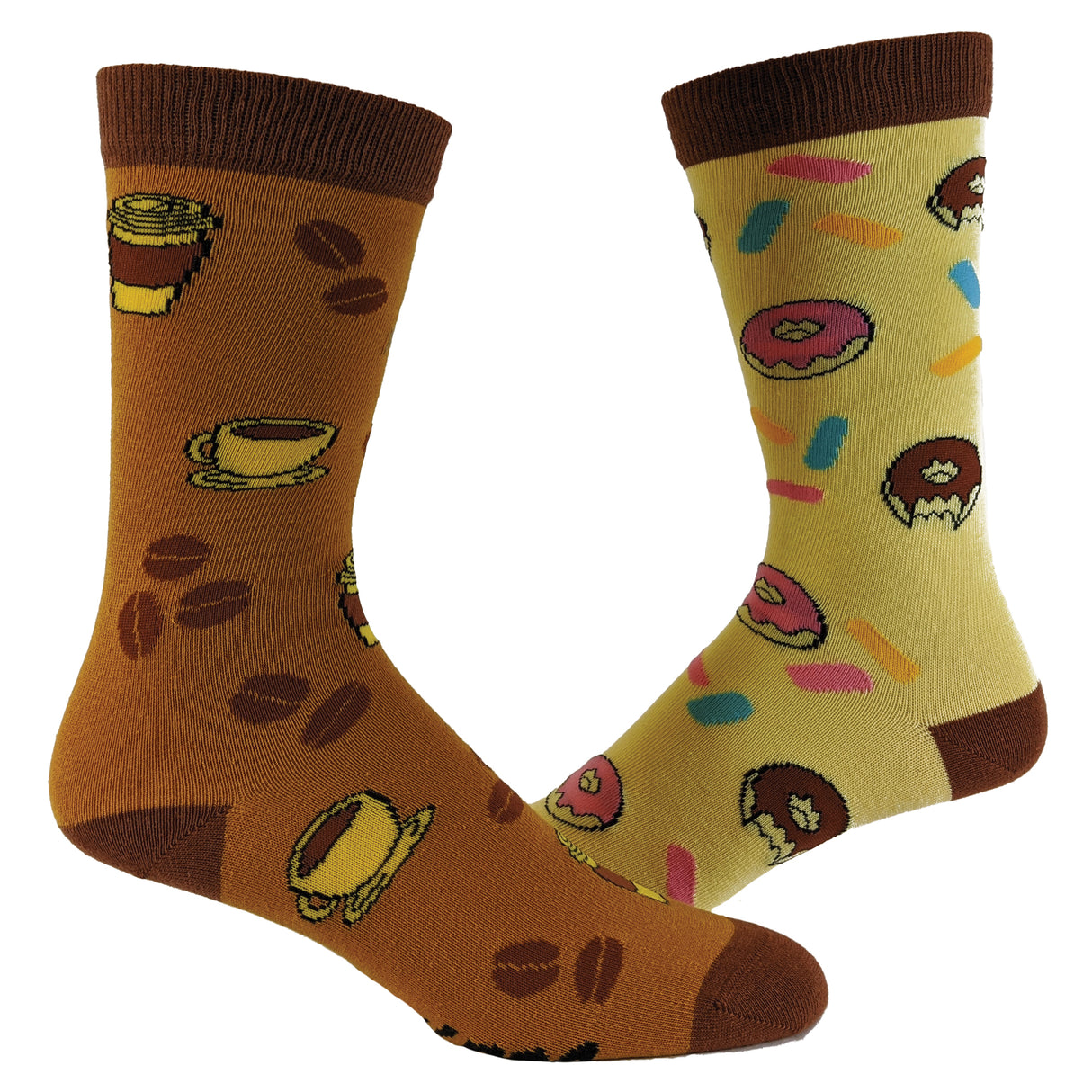 Women's Coffee And Donuts Socks Funny Breakfast Brunch Morning Vintage Novelty Footwear