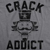 Mens Crack Addict Tshirt Funny Christmas Nutcracker Sarcastic Graphic Novelty Tee