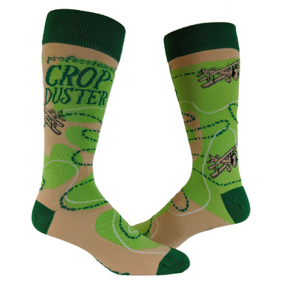 Men's Crop Duster Socks Funny Farting Bathroom Humor Airplane Graphic Novelty Footwear