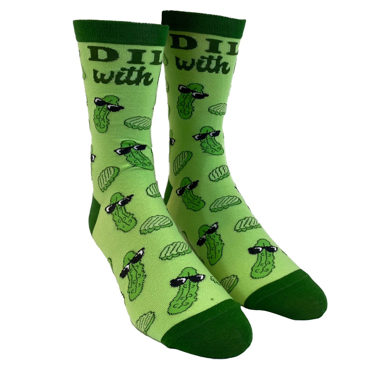 Women's Dill With It Socks Funny Pickles Deal With It Funny Vegetables Graphic Novelty Footwear