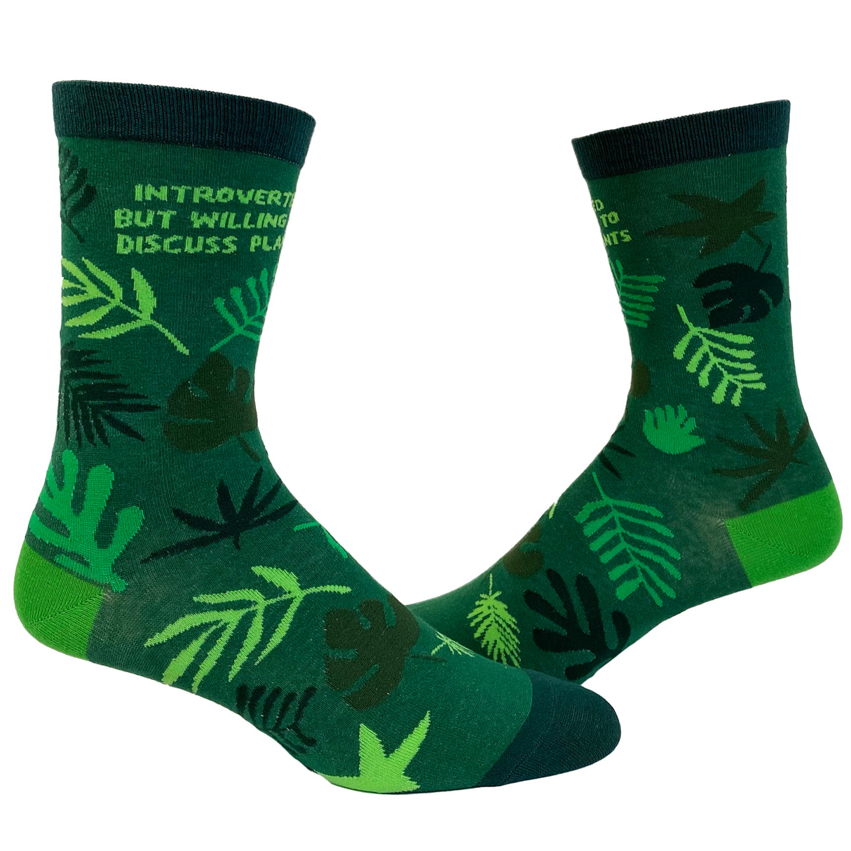 Women's Introverted But Willing To Discuss Plants Socks Funny Gardening House Plant Graphic Footwear