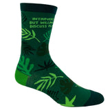 Women's Introverted But Willing To Discuss Plants Socks Funny Gardening House Plant Graphic Footwear