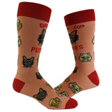 Men's Drink Up Pussies Socks Funny Cat Dad Drinking Adult Humor Sarcastic Novelty Footwear