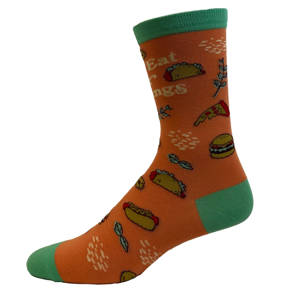 Women's Let's Eat Our Feelings Socks Funny Snacks Junk Food Hot Dog Pizza Cheeseburger Footwear