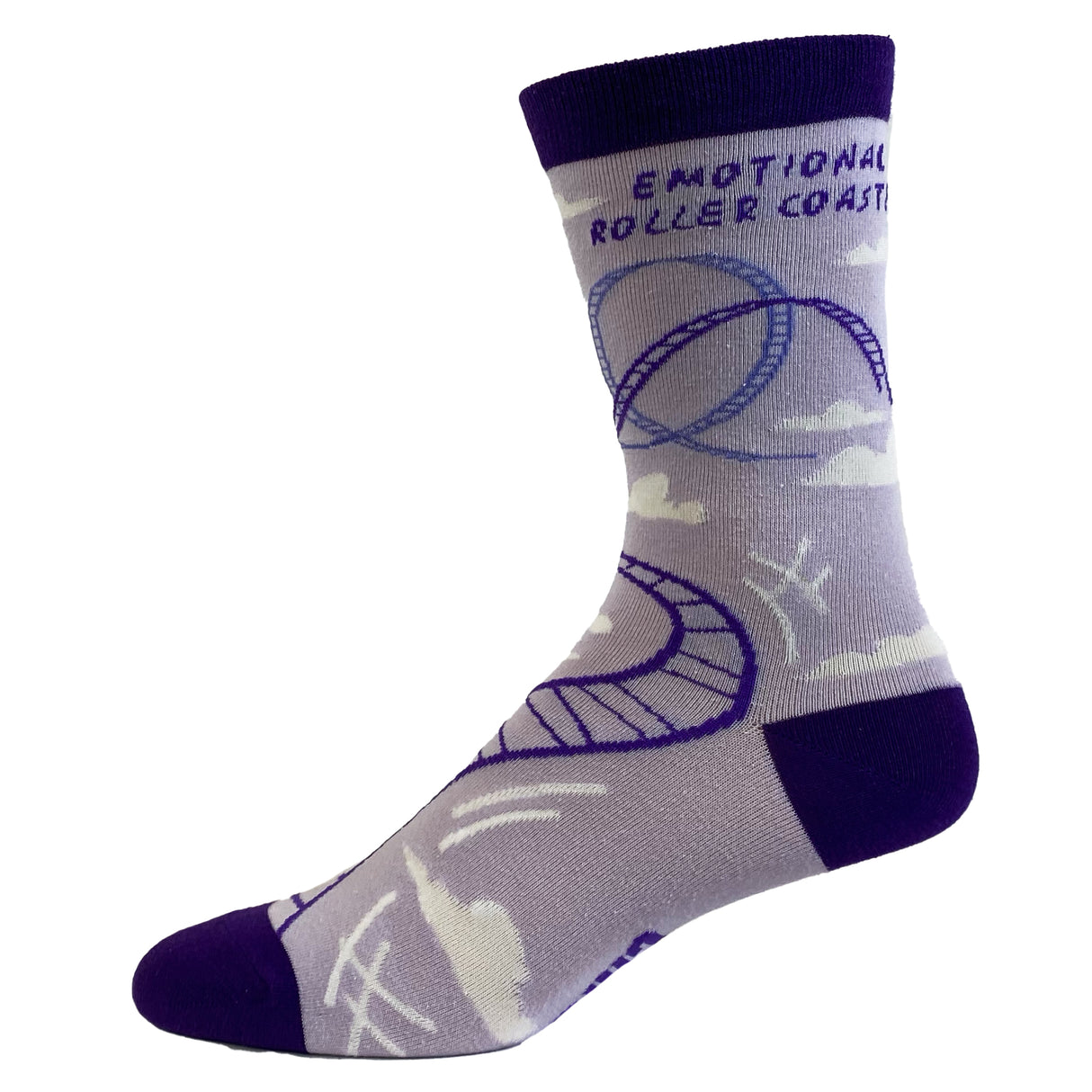 Emotional Roller Coaster Socks Funny Anxiety Crazy Graphic Novelty Footwear