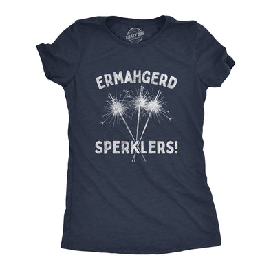 Womens Ermahgerd Sperklers Tshirt Funny 4th of July Fireworks Sparklers Graphic Novelty Tee