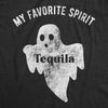 Womens My Favorite Spirit Tequila Tshirt Funny Halloween Ghost Drinking Party Tee