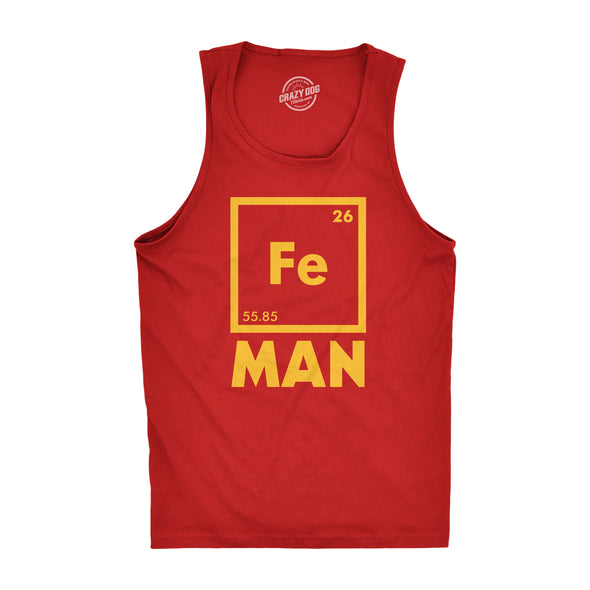 Mens Fitness Tank Iron Man Science Tanktop Cool Novelty Funny Nerdy Graphic Print Tshirt
