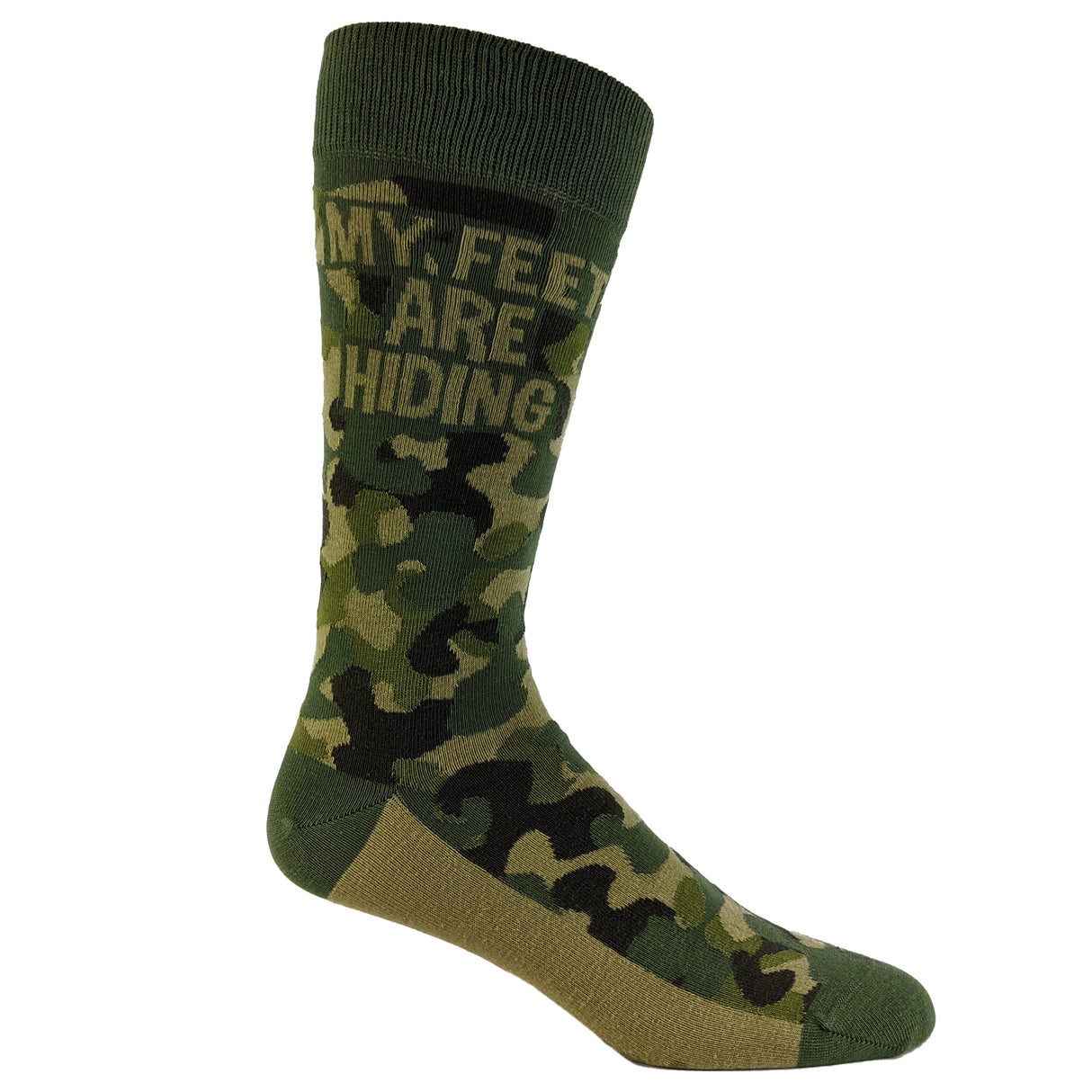 Men's My Feet Are Hiding Socks Funny Camo Army Print Hunting Novelty Graphic Footwear