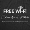 Mens Free WiFi Tshirt Funny Nerdy Math Equation Graphic Novelty Tee