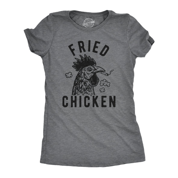 Womens Fried Chicken Tshirt Funny 420 Marijuana Graphic Novelty Tee