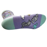 Women's Fuck Off Socks Funny Unicorn Shooting Stars Sarcastic Graphic Footwear