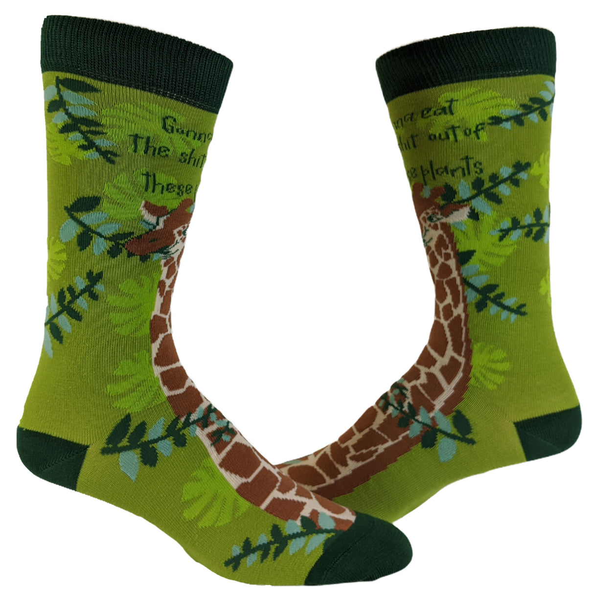 Women's Gonna Eat The Shit Out Of These Plants Socks Funny Giraffee Vegan Vegetarian Novelty Footwear