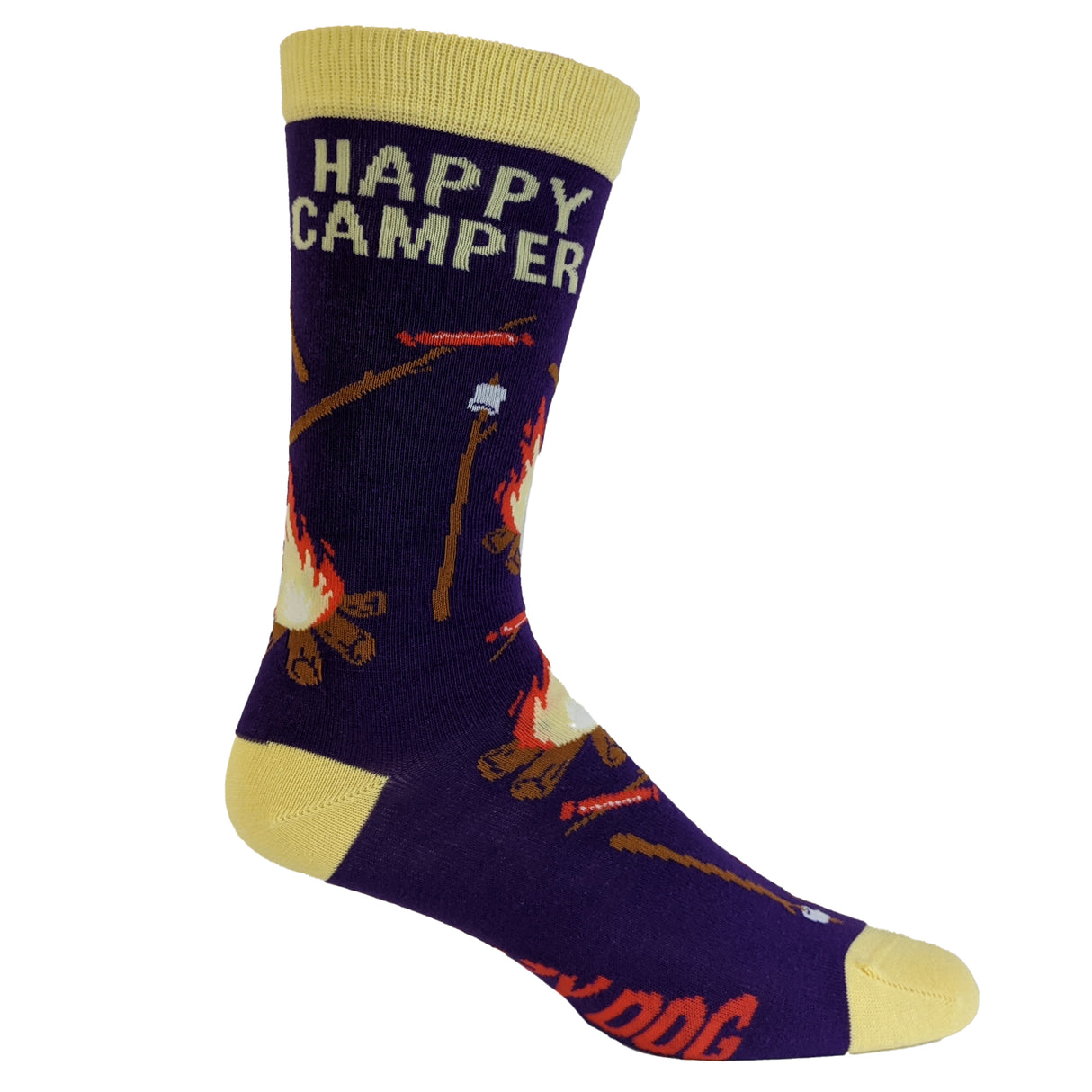 Women's Happy Camper Socks Funny Outdoor Adventure Hiking Vintage Novelty Footwear