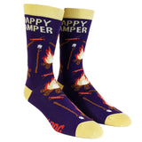 Women's Happy Camper Socks Funny Outdoor Adventure Hiking Vintage Novelty Footwear