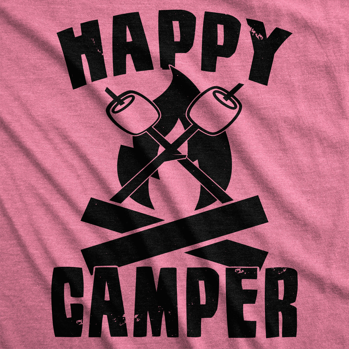 Womens Happy Camper Shirt Funny Camping Hiking Cool Vintage Graphic Tees Retro