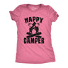 Womens Happy Camper Shirt Funny Camping Hiking Cool Vintage Graphic Tees Retro