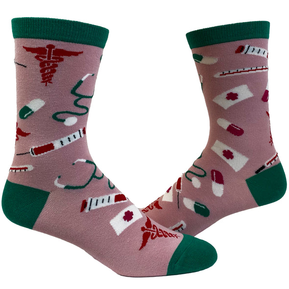 Women's Nurse Socks Cute Funny Hospital Worker Essential Graphic Novelty Footwear