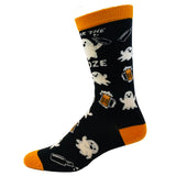 Women's Here For The Booze Socks Funny Ghost Halloween Party Graphic Novelty Footwear