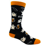 Women's Here For The Booze Socks Funny Ghost Halloween Party Graphic Novelty Footwear