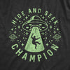 Mens Hide And Seek Champion Alien Tshirt Funny UFO Space Graphic Novelty Tee