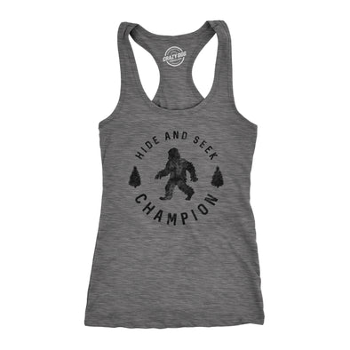 Womens Fitness Tank Hide And Seek Champion Tanktop Funny Bigfoot Sasquatch Shirt