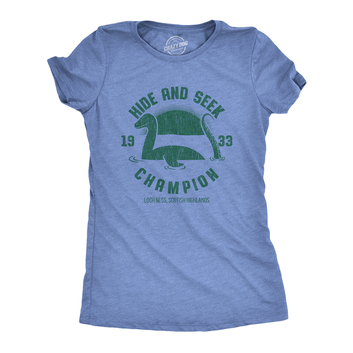 Womens Hide And Seek Champion Loch Ness Monster Tshirt Funny Sea Creature Graphic Tee