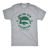 Mens Hide And Seek Champion Loch Ness Monster Tshirt Funny Sea Creature Graphic Tee