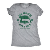 Womens Hide And Seek Champion Loch Ness Monster Tshirt Funny Sea Creature Graphic Tee