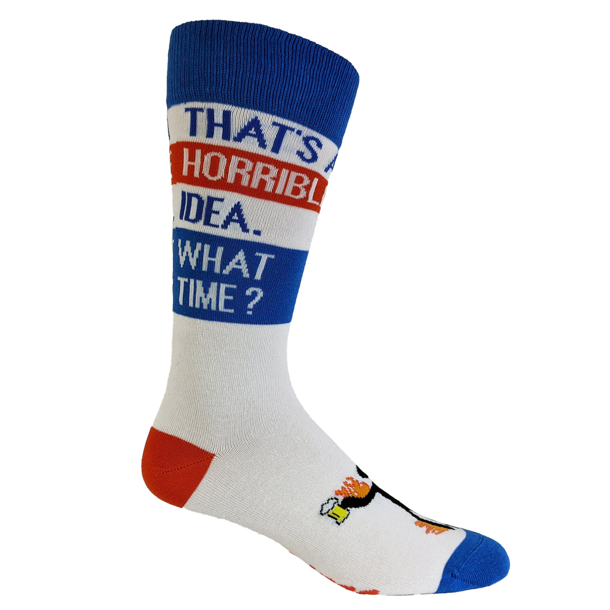 Men's That's A Horrible Idea What Time Socks Funny Party Drinking Novelty Vintage Footwear