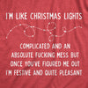 Mens Im Like Christmas Lights T shirt Funny Hilarious Saying Gift for Him