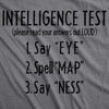Womens Intelligence Test Eye MAP NESS Tshirt Funny Secret Message Novelty Humor Tee