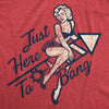 Womens Just Here To Bang Tshirt Funny Firework pin up Model USA Graphic Tee