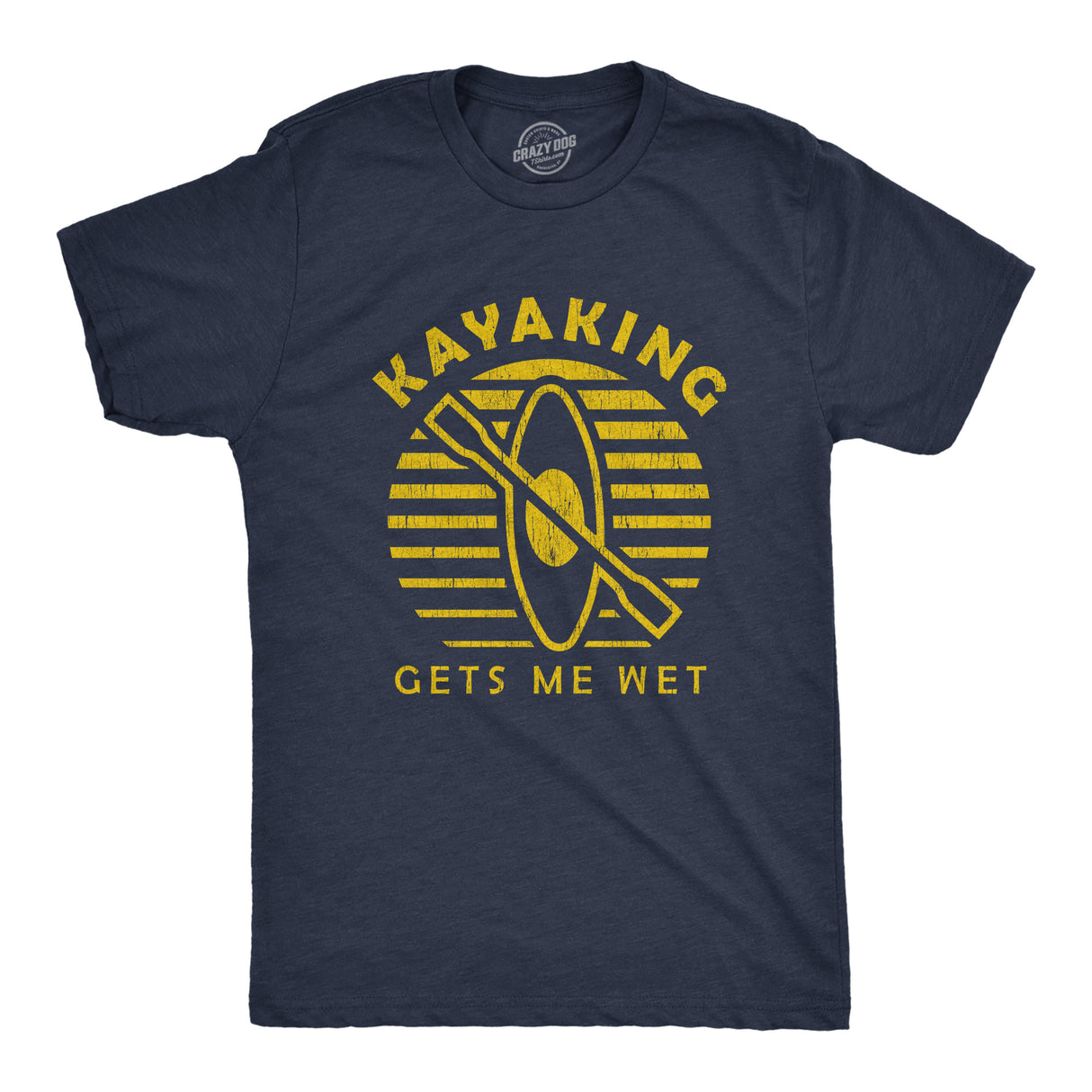 Mens Kayaking Gets Me Wet Tshirt Funny Outdoor Sexual Innuendo Paddle Graphic Tee
