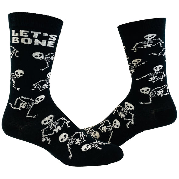 Women's Let's Bone Socks Funny Halloween Party Skeleton Graphic Novelty Vintage Footwear