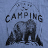 Mens Lets Go Camping Tshirt Funny Bear Outdoors Hiking Vintage Novelty Tee