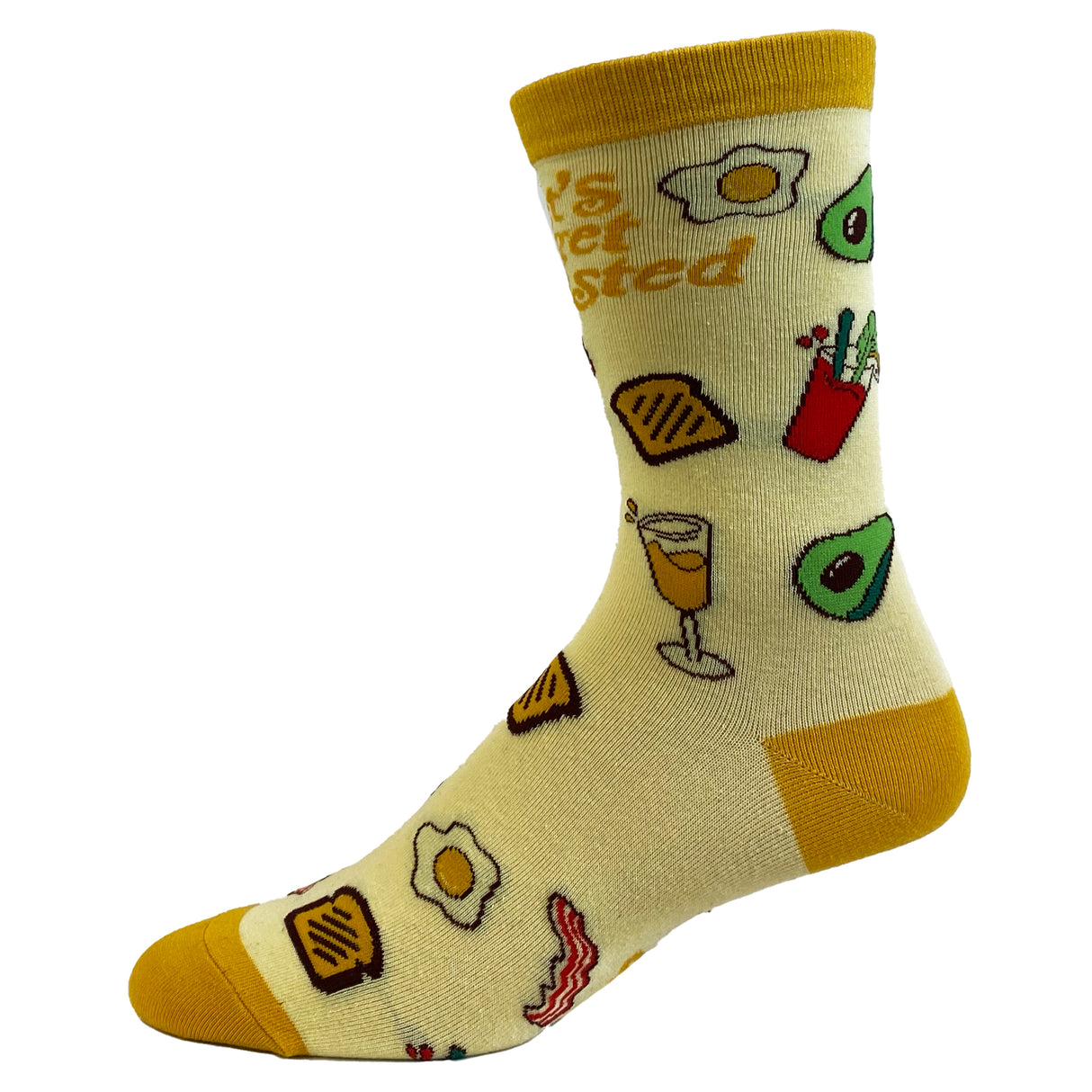Women's Let's Get Toasted Socks Funny Boozy Brunch Breakfast Drunk Graphic Novelty Footwear