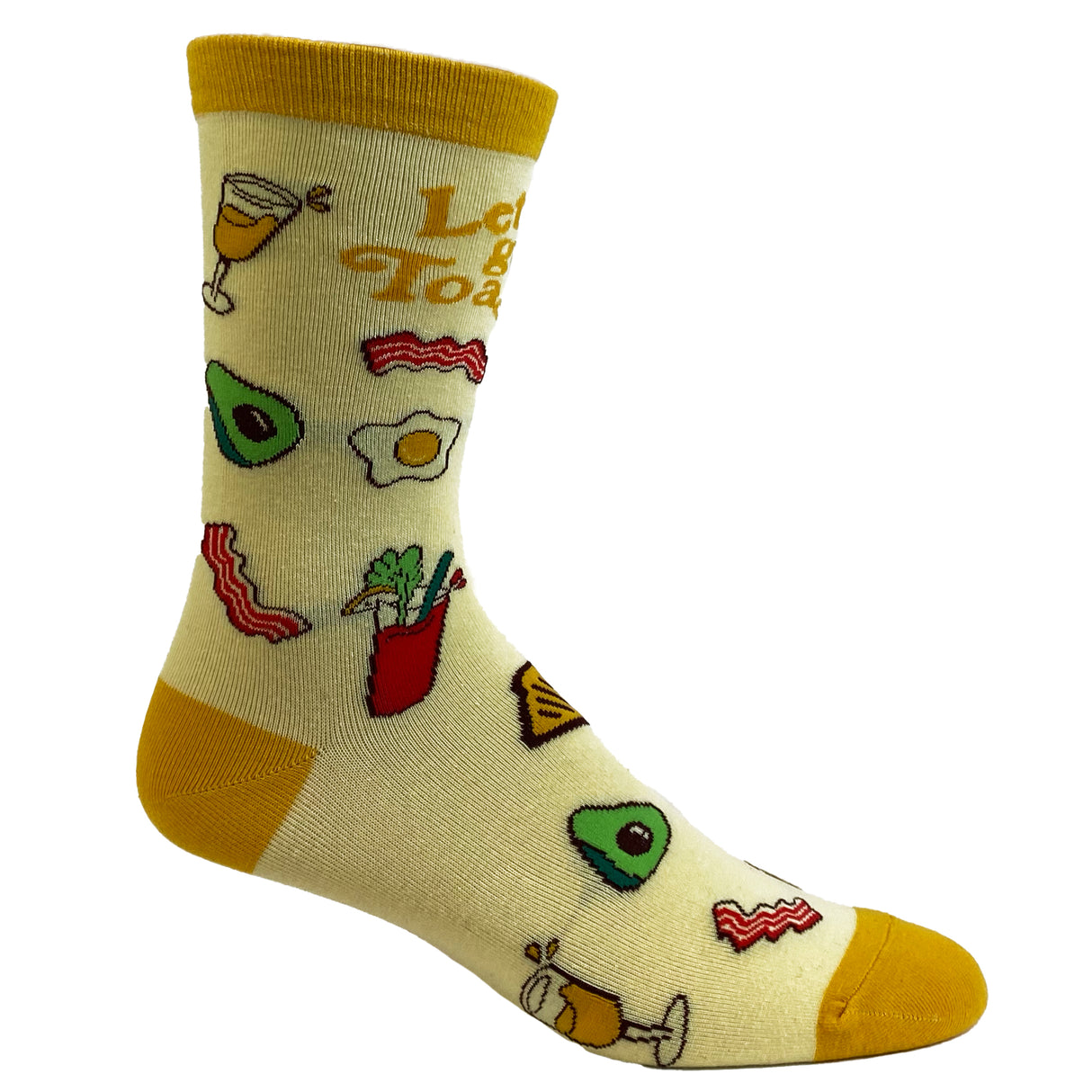 Women's Let's Get Toasted Socks Funny Boozy Brunch Breakfast Drunk Graphic Novelty Footwear