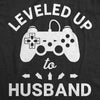 Mens Leveled Up To Husband Tshirt Funny Gamer Video Games Wedding Graphic Novelty Tee