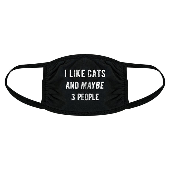 I Like Cats And Maybe 3 People Face Mask Funny Pet Kitty Lover Nose And Mouth Covering