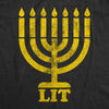 Womens Lit Menorah Tshirt Funny Hanukkah Jewish Holiday Novelty Tee